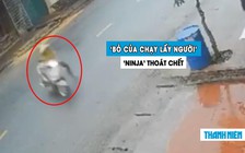 Lái xe máy sang đường ẩu, nữ ninja thoát chết nhờ… ‘bỏ của chạy lấy người’