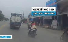 ‘Quái xế’ học sinh đánh võng như xiếc, suýt chết dưới bánh xe container