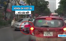 Thanh niên lái Honda SH suýt chết vì vượt ẩu, phanh gấp