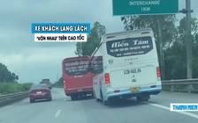 Dân mạng bức xúc cảnh 2 xe khách chèn đường, ‘vờn nhau’ trên cao tốc