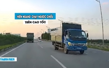 Xe tải và ô tô con ‘hiên ngang’ quay đầu, chạy ngược chiều trên cao tốc