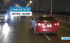 Dân mạng bức xúc tài xế ô tô lái xe kiểu '2 hàng' trên cầu