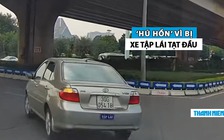 Tài xế ô tô ‘thót tim’ vì bị… xe tập lái tạt đầu trên phố