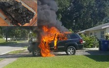 Xe Jeep cháy oan vì pin Galaxy Note 7 phát nổ