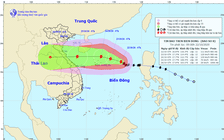 Tâm bão số 8 có sức gió giật cấp 14, cách Hoàng Sa khoảng 400 km