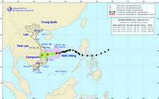 Bão số 10 cách bờ biển Quảng Ngãi - Phú Yên 330 km
