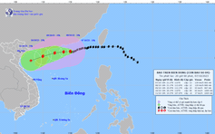Bão số 4 vào vịnh Bắc bộ sẽ suy yếu nhanh thành vùng thấp