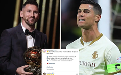 Ronaldo bị chỉ trích vì động thái có ý chế giễu Messi đoạt Quả bóng vàng