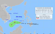 Áp thấp nhiệt đới trên Biển Đông sắp đi vào quần đảo Trường Sa