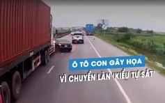 Chuyển làn 'kiểu tự sát' trước đầu xe container, ô tô con lãnh hậu quả nặng