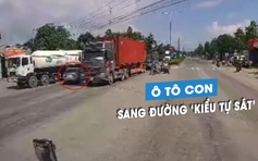 Kinh hoàng tài xế lái ô tô ngược chiều 'như tự sát', ép xe container nhường đường