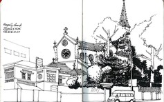 Góc ký họa: Nhà thờ Huyện Sỹ
