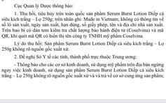 Thu hồi sản phẩm 'Diếp cá siêu kích trắng' không rõ nguồn gốc