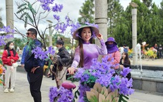 Giáo viên thành phố Festival hoa thi trang trí xe đạp hoa