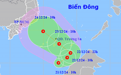 Biển Đông xuất hiện áp thấp nhiệt đới, hướng vào vùng biển Nam bộ