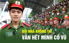 Đội nhà không thi đấu, CĐV Trường ĐH Cảnh sát nhân dân vẫn phủ xanh khán đài