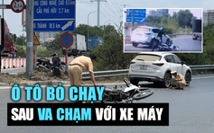 Điều tra vụ ô tô bất ngờ chuyển hướng, tông ngã xe máy rồi bỏ chạy