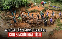 Vụ sạt lở vùi lấp xe khách ở Cao Bằng: Còn 5 người đang mất tích