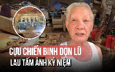 Sau cơn lũ lịch sử, cựu chiến binh nâng niu từng kỷ vật phủ bùn