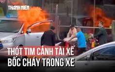 Taxi bốc cháy, tài xế may mắn được cứu sống