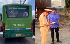 Sợ trễ giờ, tài xế xe buýt đi kiểu 'nửa vời' bị CSGT phạt 7 triệu
