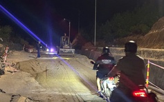 Thi công xuyên đêm khắc phục tạm hư hỏng QL24 đoạn lên khu du lịch Măng Đen