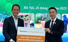 Siemens Caring Hands quyên góp 30.000 euro hỗ trợ các vùng lũ lụt và sạt lở đất