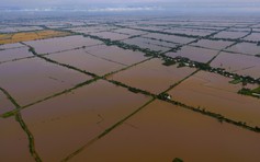 Hình ảnh mùa nước nổi miền Tây nhìn từ trực thăng