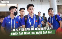 Đội U.23 Việt Nam đã đến Thái Lan, luyện tập ngay cho trận gặp Lào