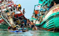 Cà Mau: Cứu 13 ngư dân của tàu cá bị chìm ở đảo Hòn Chuối