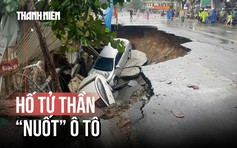 Cận cảnh hố tử thần 'nuốt' ô tô trên đường phố trung tâm Đà Nẵng