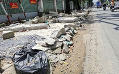 Thi công vỉa hè ngổn ngang quá lâu