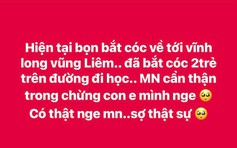 Xác minh thông tin '2 học sinh ở Vĩnh Long bị bắt cóc'