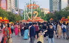 Đường hoa Nguyễn Huệ vẫn đông đúc trong ngày cuối cùng