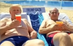 Phát sốt đoạn phim ông Trump, ông Netanyahu nhâm nhi cocktail ở bãi biển Gaza