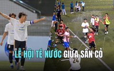 Cầu thủ siêu đẹp trai của Lào ăn mừng bằng màn té nước: 'Vui như Tết!'