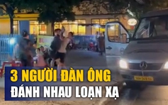 Xác minh clip 3 người đàn ông đánh nhau loạn xạ trên đường