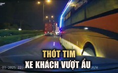 Thót tim khoảnh khắc xe khách vượt ẩu gây tai nạn trên Quốc lộ 1