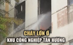Lính cứu hỏa 'vật lộn' với biển lửa tại Khu công nghiệp Tân Hương