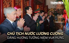 Chủ tịch nước Lương Cường dâng hương tại đền Hùng