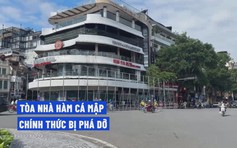 Cận cảnh quây rào, phá dỡ tòa nhà 'hàm cá mập'