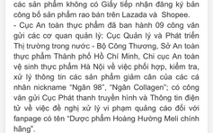 Đề nghị xử lý fanpage 'Dược phẩm Hoàng Hường meli chính hãng'