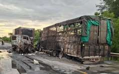 Quảng Trị: Tai nạn làm 2 ô tô bốc cháy dữ dội, 1 người tử vong