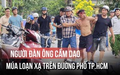 Nam thanh niên cầm dao múa loạn xạ trên đường phố TP.HCM
