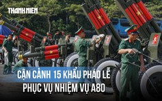 Cận cảnh 15 khẩu pháo lễ phục vụ nhiệm vụ A80 trước sân Mỹ Đình