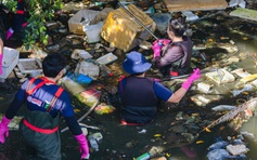 Người trẻ ngâm mình dọn hơn 12 tấn rác dưới dòng kênh đen