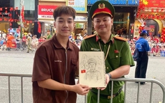 Chàng trai vẽ chân dung chiến sĩ công an làm nhiệm vụ A80: Cái kết dễ thương