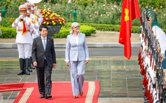 Chủ tịch nước Lương Cường chủ trì lễ đón Toàn quyền Úc Sam Mostyn