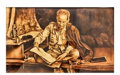 Nghệ nhân U.90 vẽ hơn 50.000 tranh Bác Hồ, Bác Tôn bằng lá thốt nốt