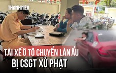 Tài xế ô tô chuyển làn ẩu suýt gây tai nạn bị CSGT xử phạt